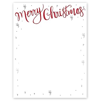 Amazon.com : Merry Christmas Letterhead / 25 Winter Holiday